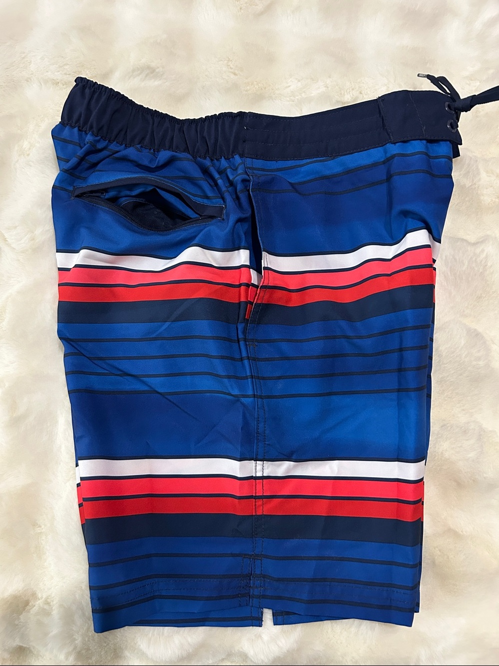Speedo Blue, Red & White Striped Men's Swim Board Shorts Size M — image 3 of 8